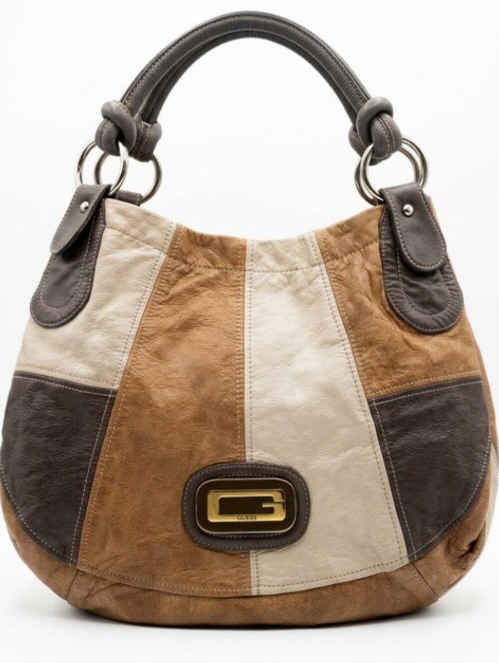 Guess Vintage Y2K Large Patchwork Leather Hobo Bag